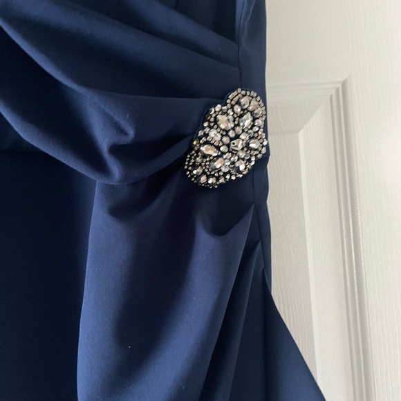 SLNY Dark Blue Navy Gown Size 16 - Picture 6 of 7